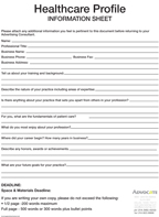 Healthcare Profiles ASF Advertorial Submission Forms
