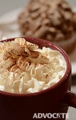 The pumpkin latte comes topped with whipped cream and a sprinkling of cinnamon. Photo by Mark Davis