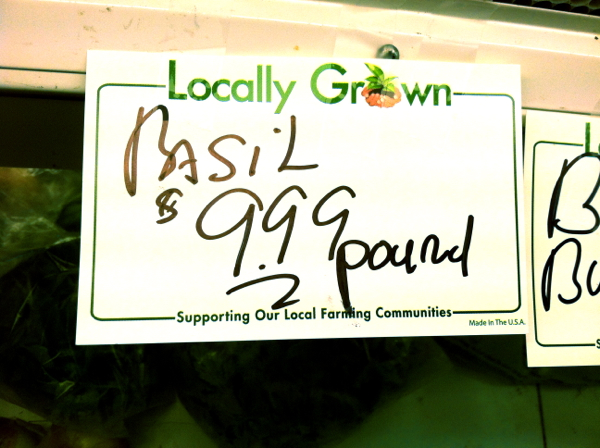 Basil by the pound at Jimmy's Food Store