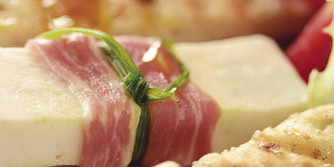 Sushi Parma, house-made mozzarella wrapped in prosciutto:  Photo by Mark Davis