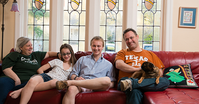 The Milici family, from left: Mother Marjorie, youngest sister Amanda, Oliver and father Justin. Not pictured is the Milici’s 20-year-old daughter Hannah, a sophomore at the University of Texas at Austin: Photo by Sheryl Lanzel