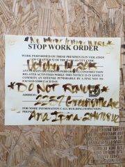 Stop work order (photo by Brittany Nunn)