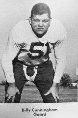 Bill "Bulldog" Cunningham, circa 1947, in his Woodrow Wilson High School football uniform.
