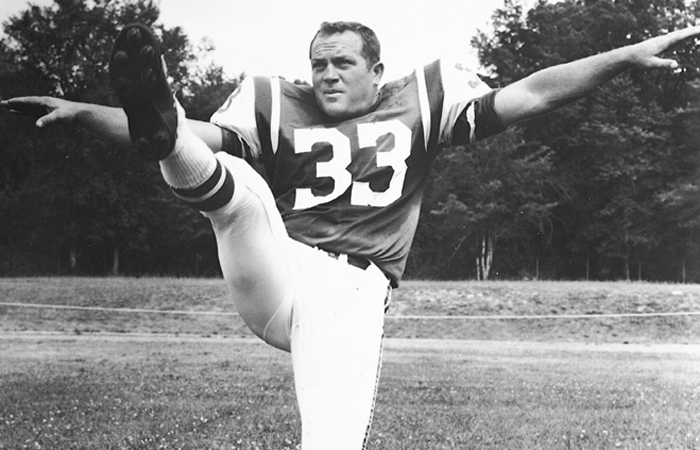 Jets punter Curly Johnson, 1961-1969. Photo from www.newyorkjets.com.
