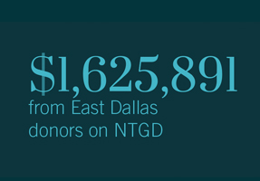 $1,625,891 from East Dallas donors on NTGD