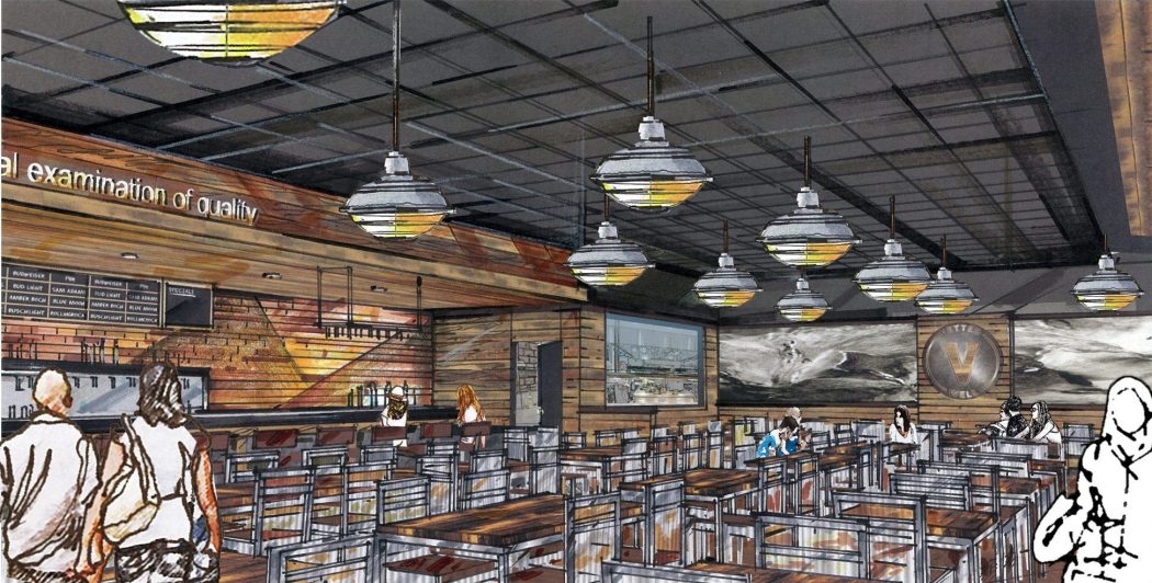 Rendering of the Vetted Well bar inside the future Alamo theater at Skillman Abrams Shopping Center. (Image courtesy of Alamo Drafthouse Cinema)
