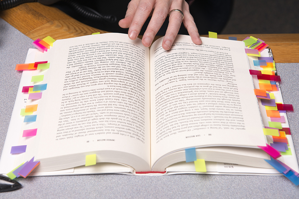 Boyd reads and annotates hundreds of books a year in preparation for interviews. Photo by Danny Fulgencio