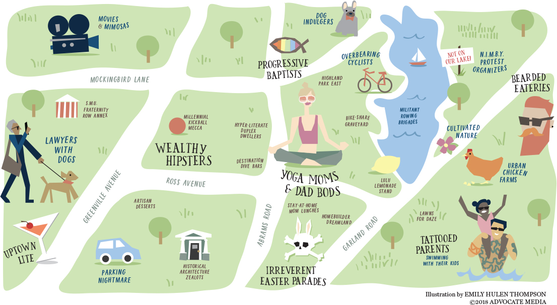 Embrace the neighborhood’s character and characters with this fun map