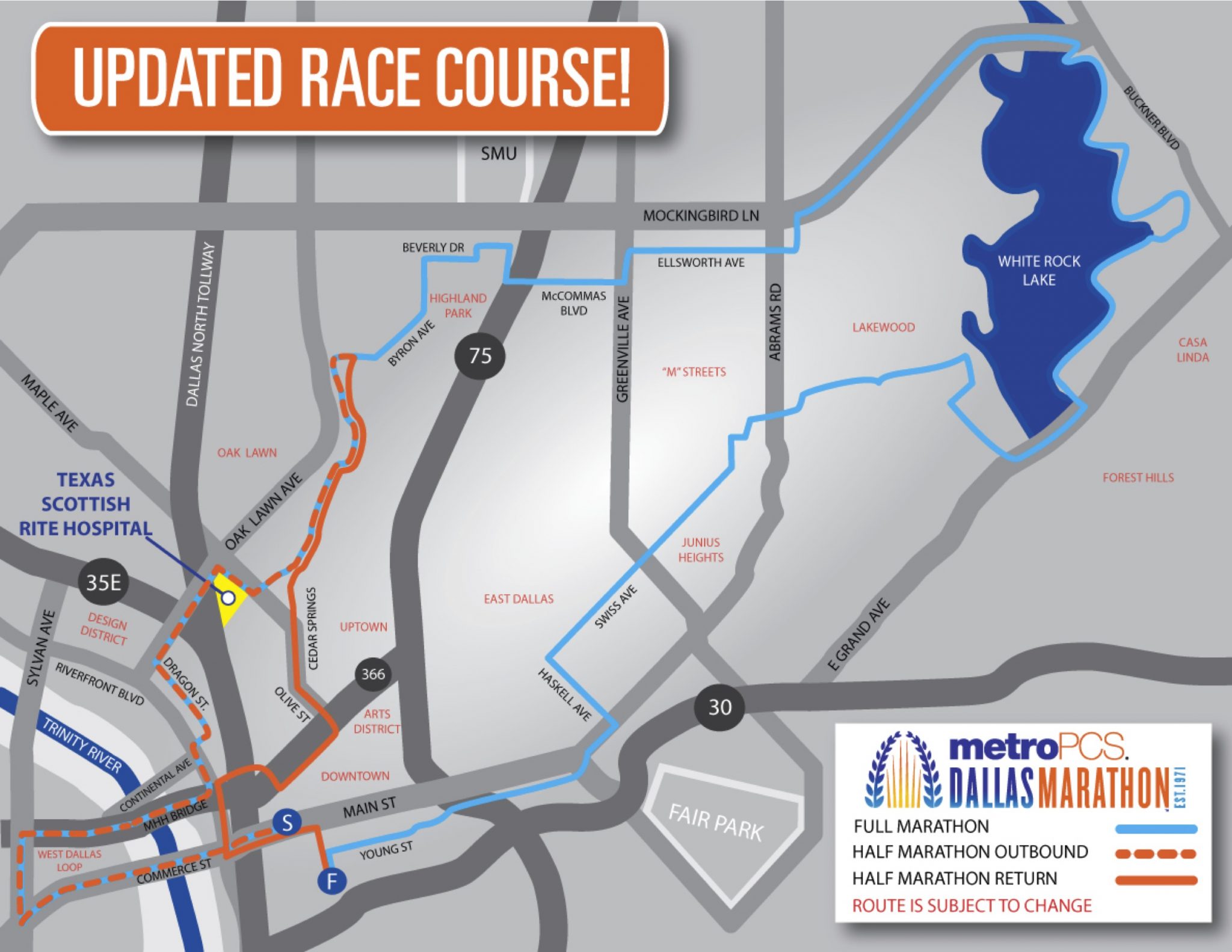 Dallas Marathon announces final course changes Lakewood/East Dallas