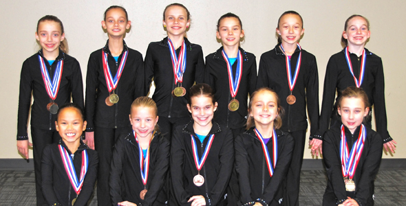 Lakewood gymnasts competed in 2012 Texas USA Gymnastics level 5 state championship meet.