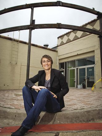 Liberty Burger co-owner Mariel Street awaits the keys for her new restaurant in the Lakewood Shopping Center. Photo by Kim Ritzenthaler Leeson