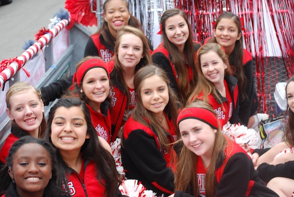 Woodrow's JV Cheer team made their homecoming float on Saturday