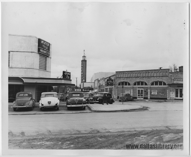 The Lakewood Shopping Center structures haven’t changed much since the’40s and ‘50s, but its tenants have — except for the Lakewood Theater. (Interstate Theatre Collection photo from the collections of the Texas/Dallas History and Archives Division, Dallas Public Library.) 