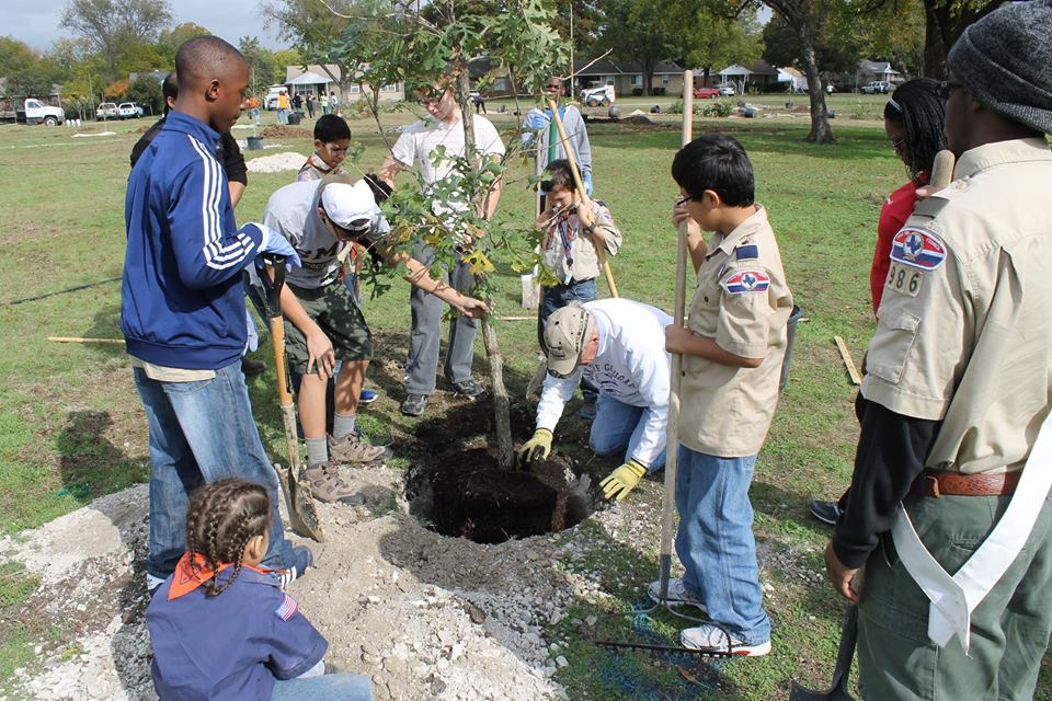 One of the Dallas Park and Recreation Department’s volunteer tree planting events: Photo from Facebook