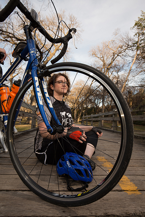 Heather McRae has battled multiple sclerosis for more than 20 years. When McRae found the seat of a bicycle through the Meat Bike program which benefits the National MS Society, a biking lifestyle followed suit. (Photo by Rasy Ran)