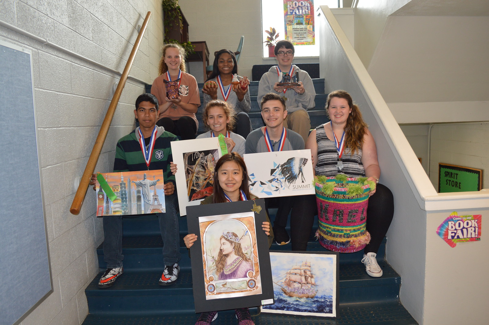 The artistic students at Lakehill Preparatory School took second place overall in the TAPPS State Art Competition.