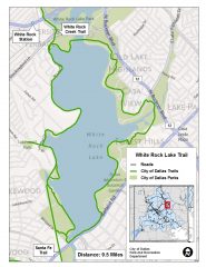 See a larger White Rock Lake Trail map at happytrailsdallas.com/trail-maps (Map courtesy of the City of Dallas)