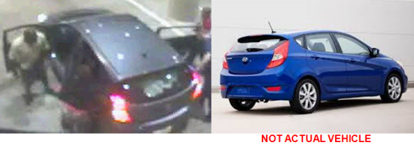 At left, the vehicle dropping off the victim. At right, an example of the vehicle. 