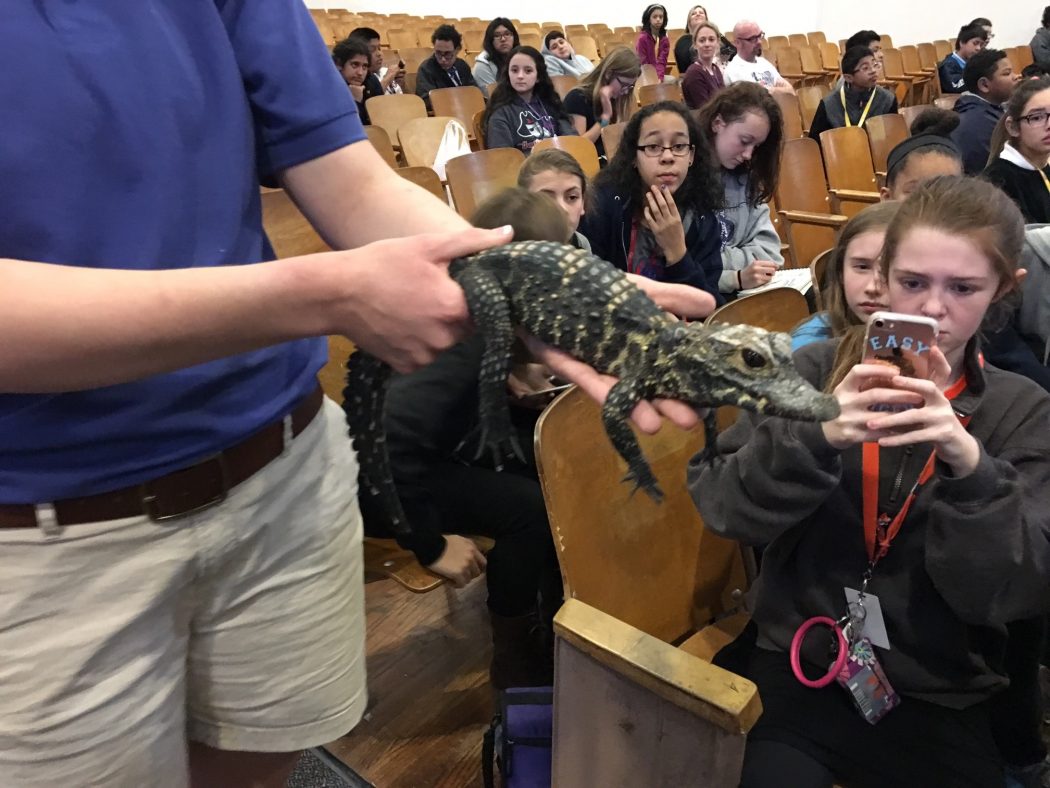 The Dallas Zoo brings live animals to visit the Zoo Crew at J.L. Long. (Photo courtesy of the school)