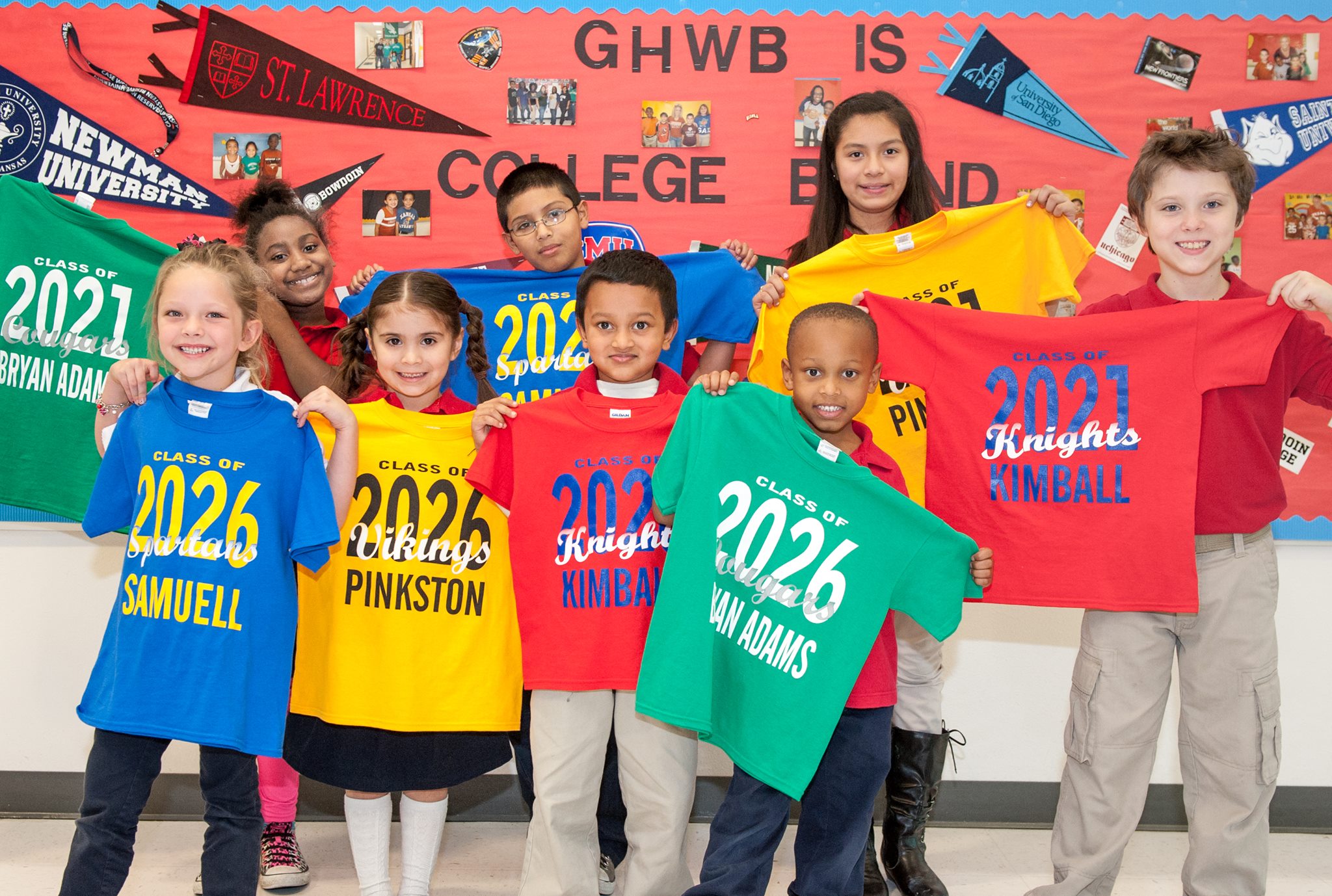 Elementary students at campuses across DISD are given senior shirts as part of the I Will Graduate program.