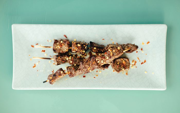 Hello Dumpling's grilled chuan’r beef skewer (Photo by Kathy Tran)