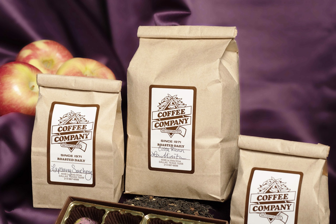 Bags of coffee from Coffee Co.