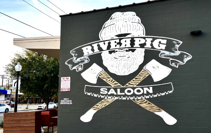 Mural by Rasheal Winters of Created Art Co. at River Pig Saloon on Greenville Avenue