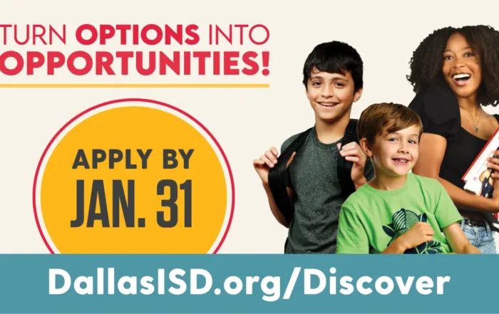 Options into opportunities. Dallas ISD Social media image