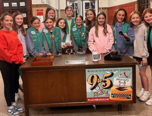 Photos: Girl Scouts visit Woodrow Wilson High School’s ‘9 to 5’ cast & crew
