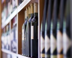 Wine-bottles-on-shelf