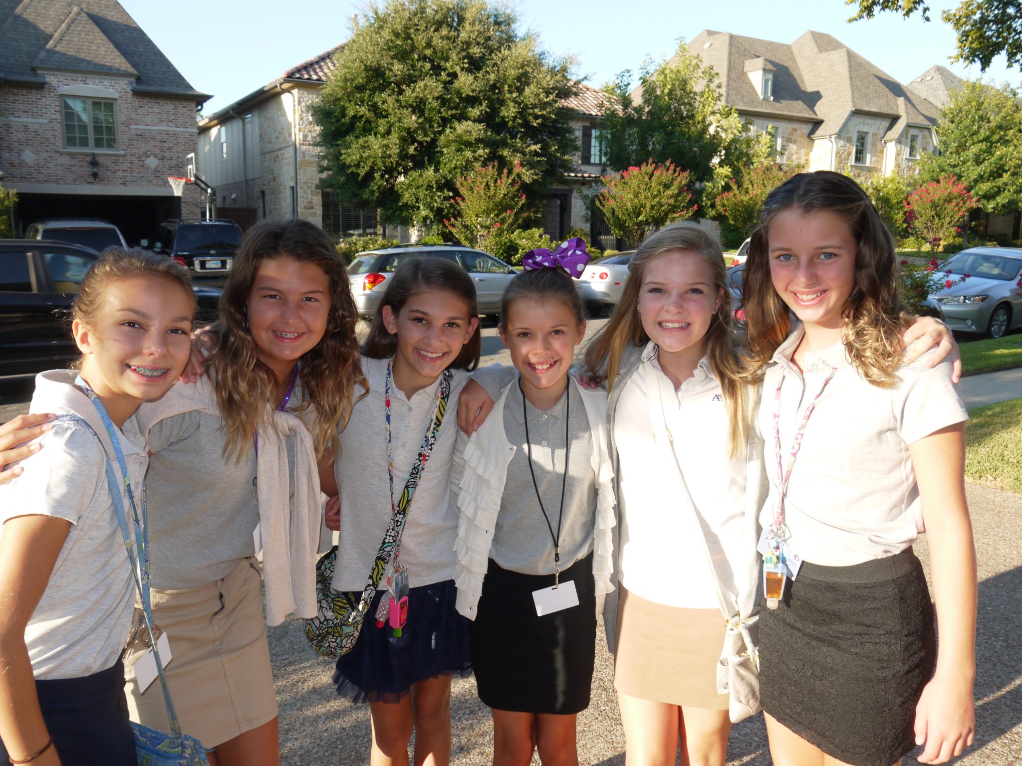 Six 7th graders going to J. L. Long Middle School. 