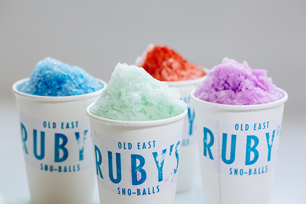 Ruby’s Sno-Balls features unusual flavors like basil, earl grey, nectar cream and Vietnamese coffee. (Photo by Kathy Tran)