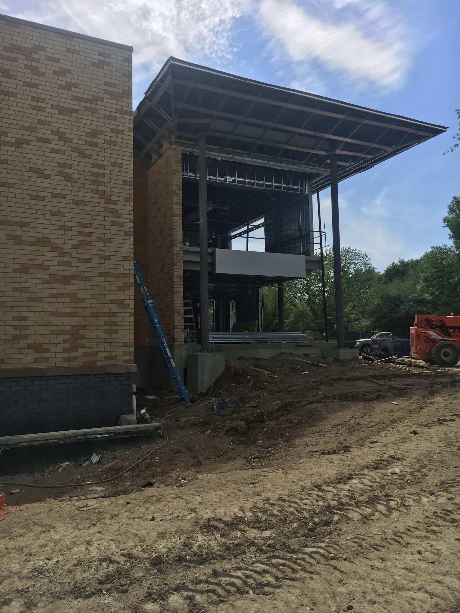 Lakehill Prep's new addition was completed for the 2017-18 school year. This photo was taken in April when construction was still in progress. (Photo by Emily Charrier)